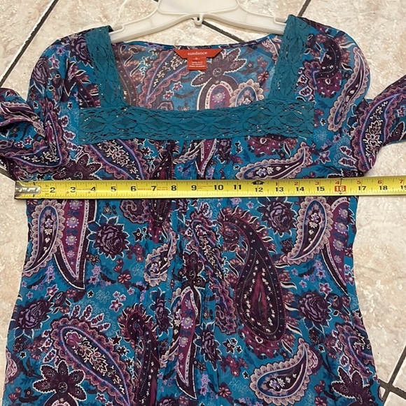 🆕 🚩 NWOT Sundance GORGEOUS Reina Paisley Silk Blouse.  Size Small - Picture 8 of 10